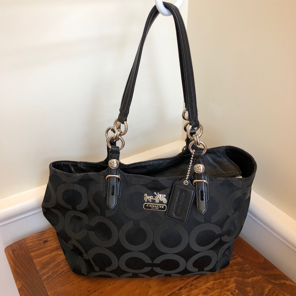Coach Black Logo Fabric Satchel